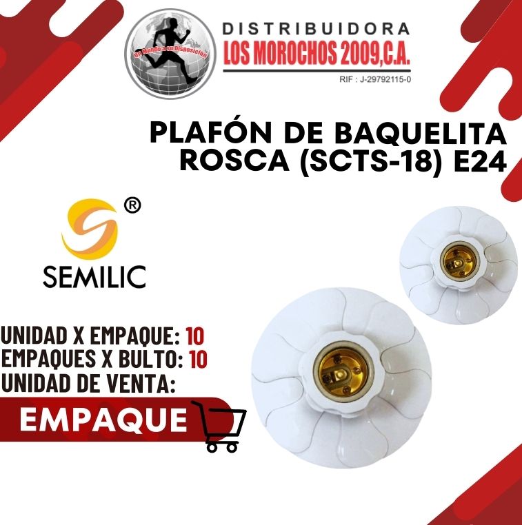 PLAFÓN DE BAQUELITA ROSCA (SCTS-18) E24 10X1