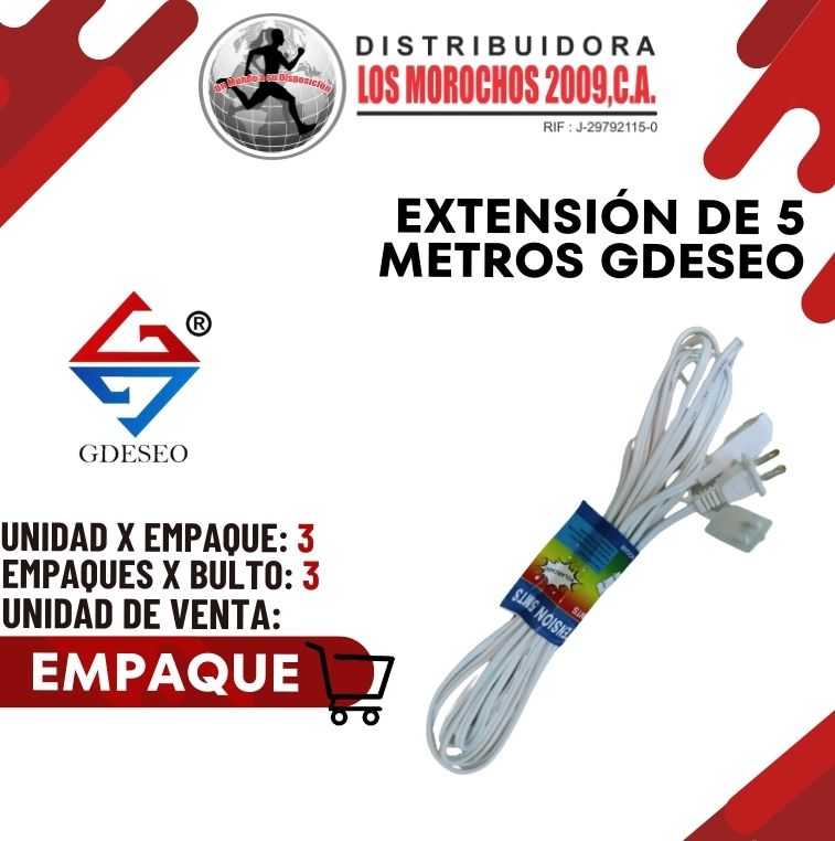 EXTENSIÓN ELÉCTRICA BLANCO 5MTS 3X1
