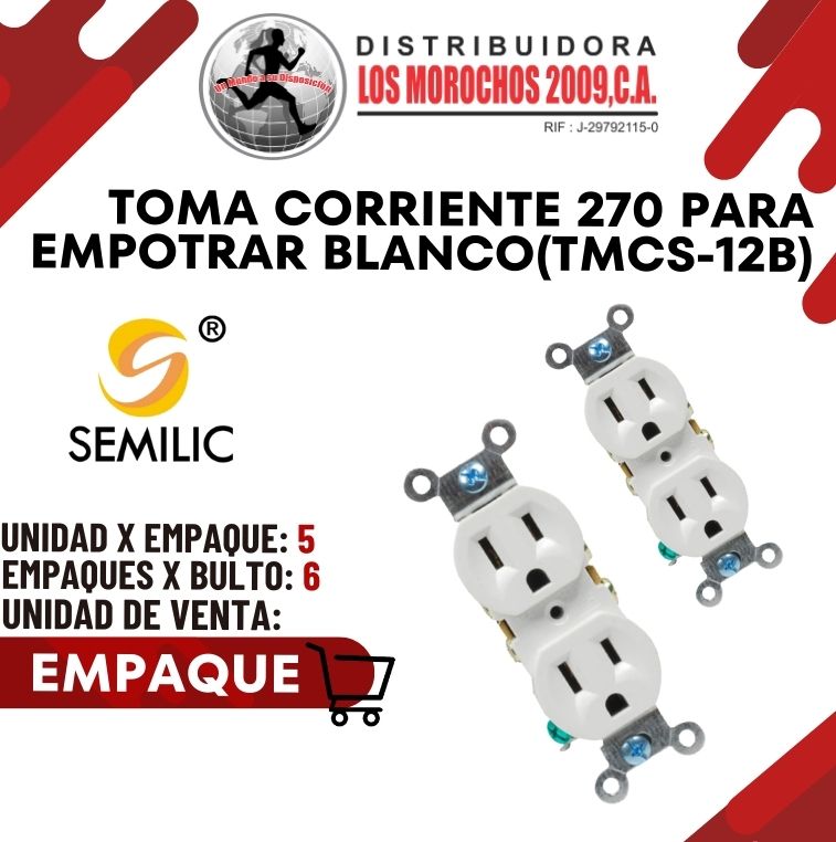 TOMA CORRIENTE 270 P/EMPO.BLANCO 5X1 (TMCS-12B)