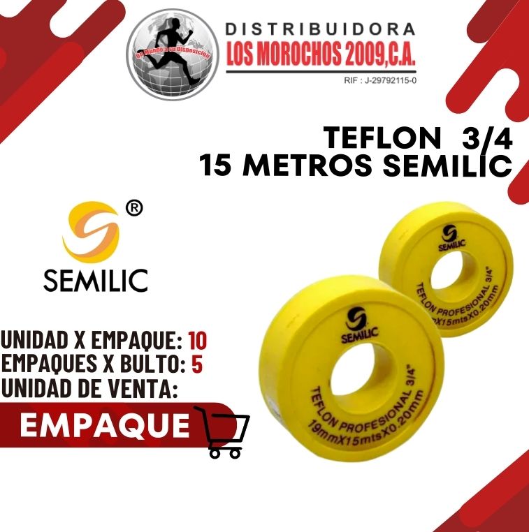 TEFLON PROFESIONAL 3/4 15MTS 10X1 (TFLS-38)