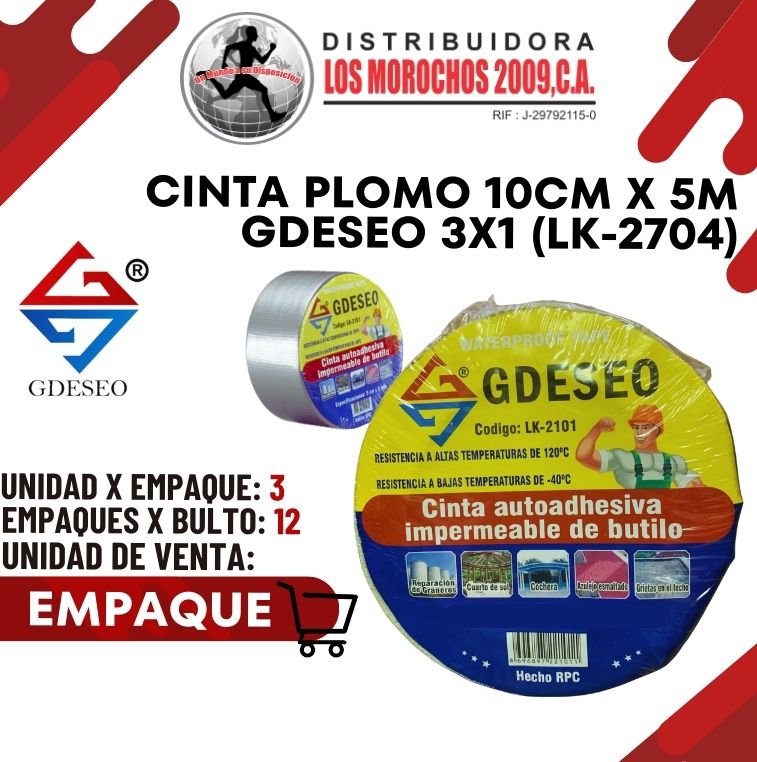 CINTA PLOMO 10cm x 5m GDESEO 3X1 (LK-2704)