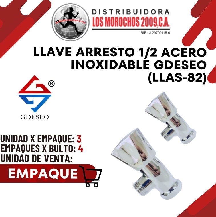 LLAVE ARRESTO 1/2 A/INOX ACABADO(LLAS-82) 3X1