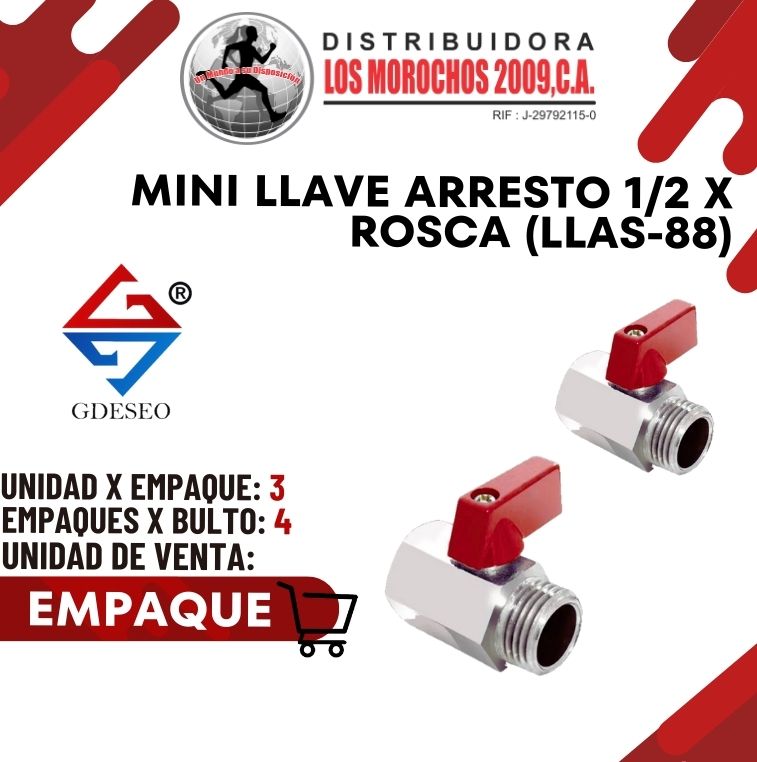 MINI LLAVE ARRESTO 1/2 X ROSCA (LLAS-88) 3X1
