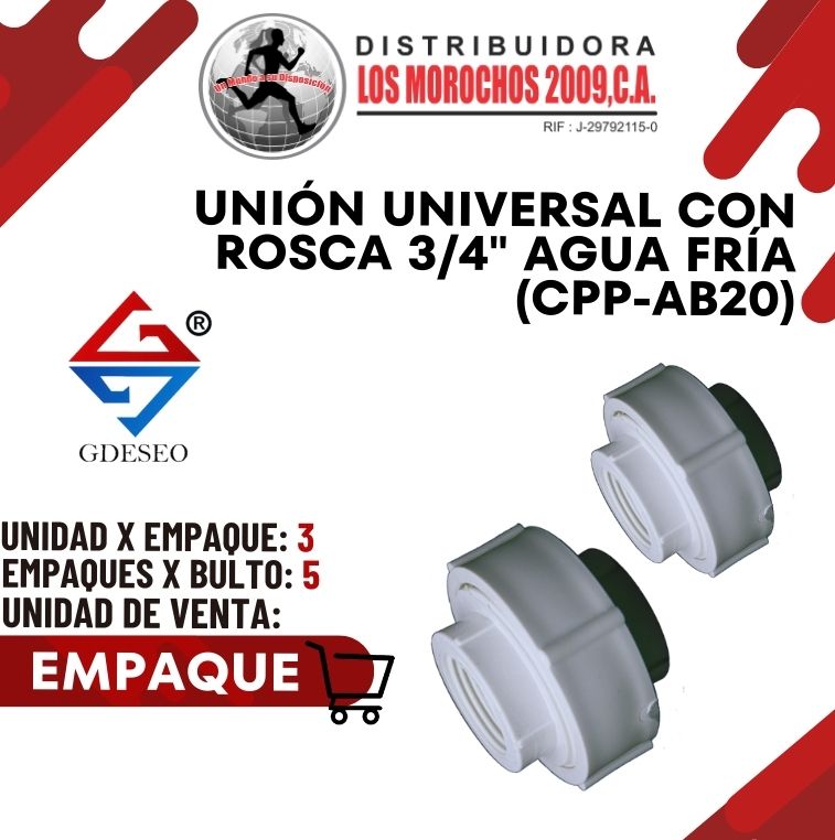 UNIÓN UNIVERSAL C/ROSCA 3/4