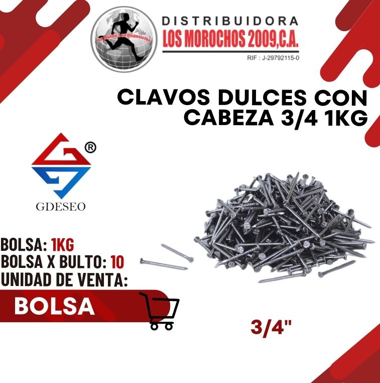 CLAVOS DULCE C/CABEZA 3/4