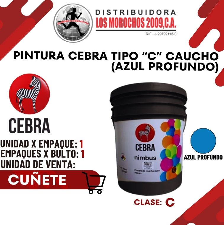 CUÑETE AZUL PROFUNDO CEBRA TIPO C 1X1 