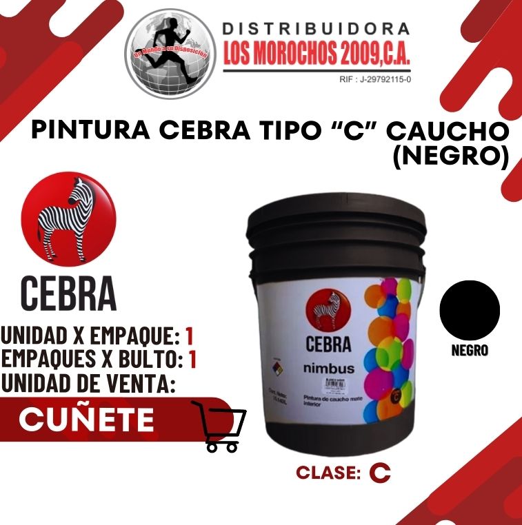 CUÑETE NEGRO CEBRA TIPO C 1X1 
