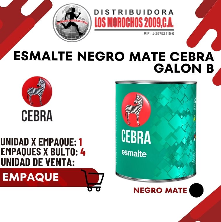 ESMALTE NEGRO MATE CEBRA GALON B 1X1 
