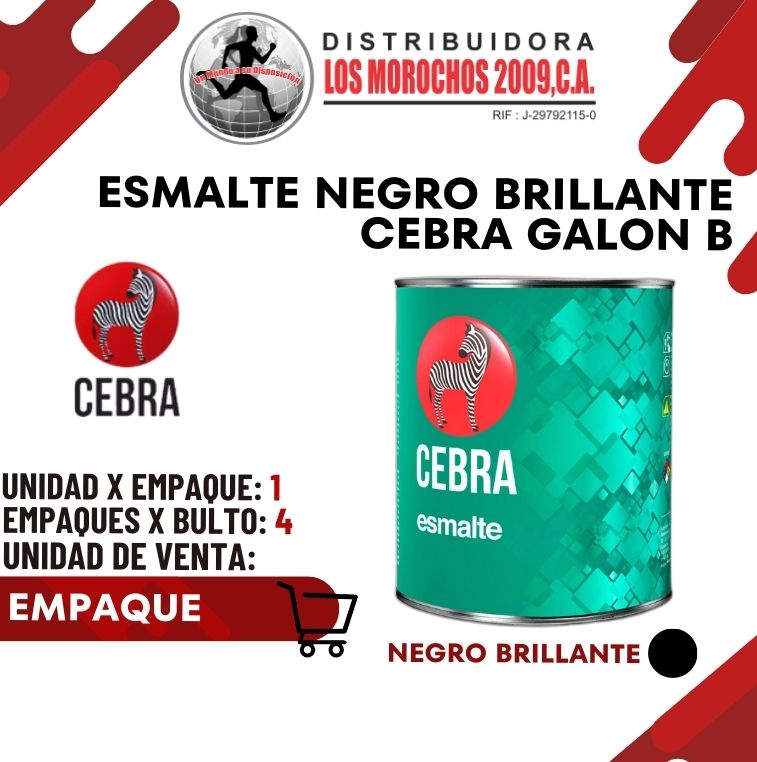 ESMALTE NEGRO BRILLANTE CEBRA GALON B 1X1 