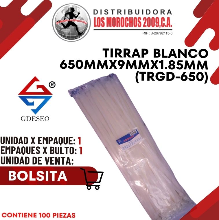 TIRRAP B.650mmX9mmX1.85mm 100P 1X1 (TRGD-650)