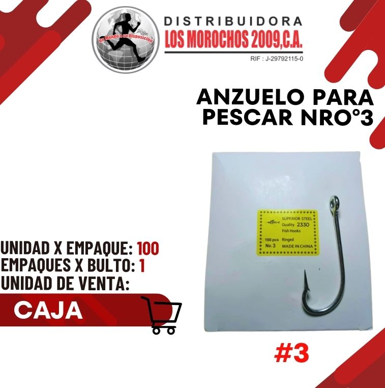 ANZUELO P/PESCAR NRO°03 100PCS 1X1 (ANZ-NR03)