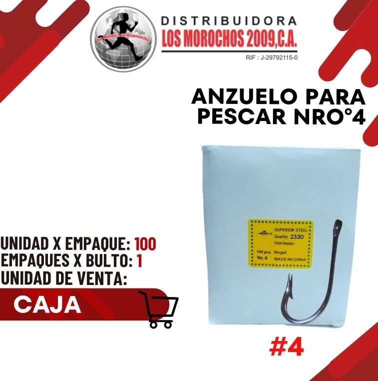 ANZUELO P/PESCAR NRO°04 100PCS 1X1 (ANZ-NR04)