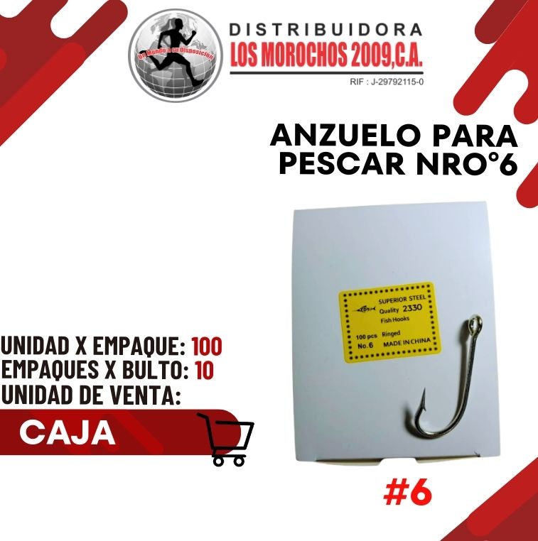 ANZUELO P/PESCAR NRO°06 100PCS 1X1 (ANZ-NR06)