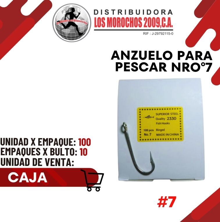 ANZUELO P/PESCAR NRO°07 100PCS 1X1 (ANZ-NR07)