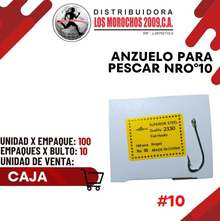 ANZUELO P/PESCAR NRO°10 100PCS 1X1 (ANZ-NR10)