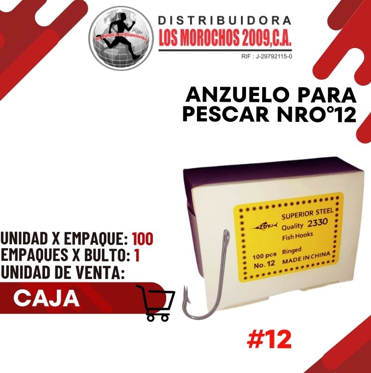 ANZUELO P/PESCAR NRO°12 5X1 (ANZ-NR12)