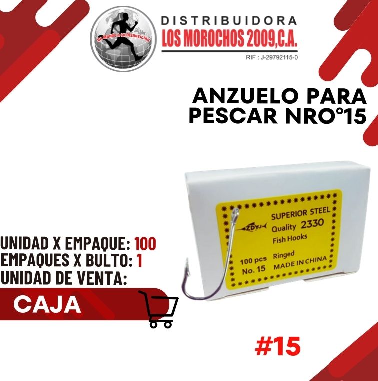 ANZUELO P/PESCAR NRO°15 5X1 (ANZ-NR15)