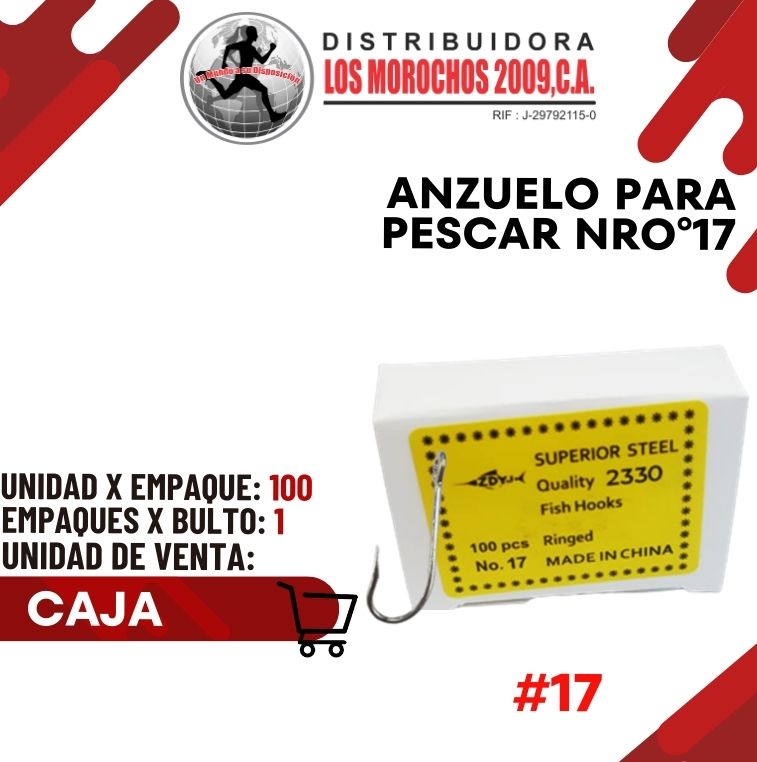 ANZUELO P/PESCAR NRO°17 5X1 (ANZ-NR17)