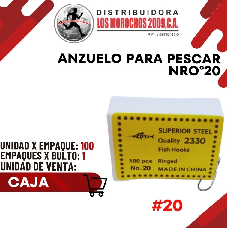 ANZUELO P/PESCAR NRO°20 5X1 (ANZ-NR20)