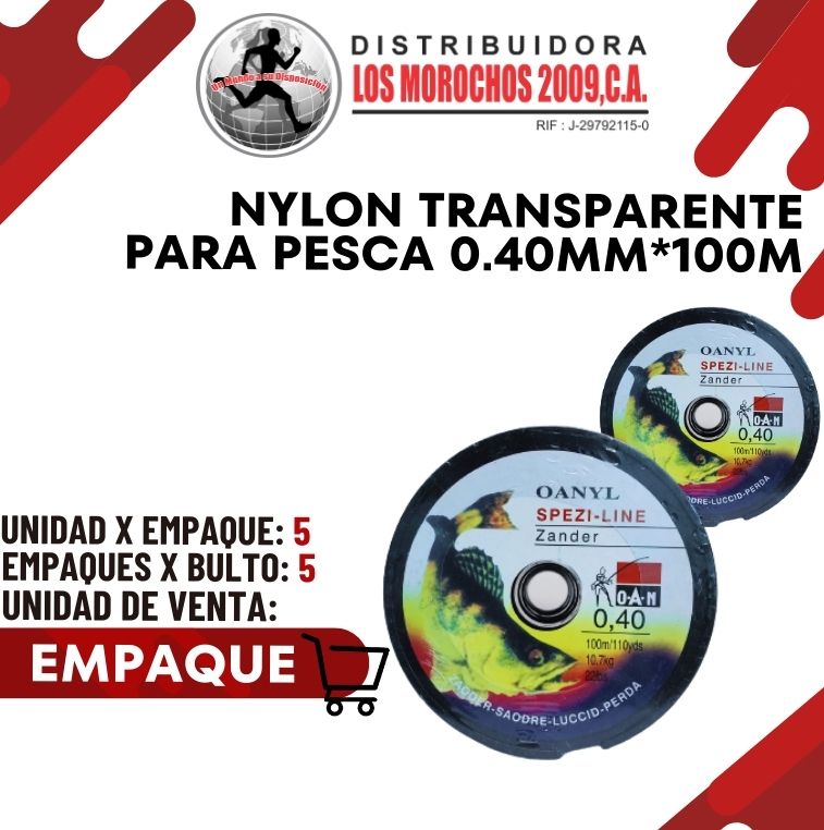 NYLON TRANSP. 0.40mm*100m 5X1 (NYL-T04)