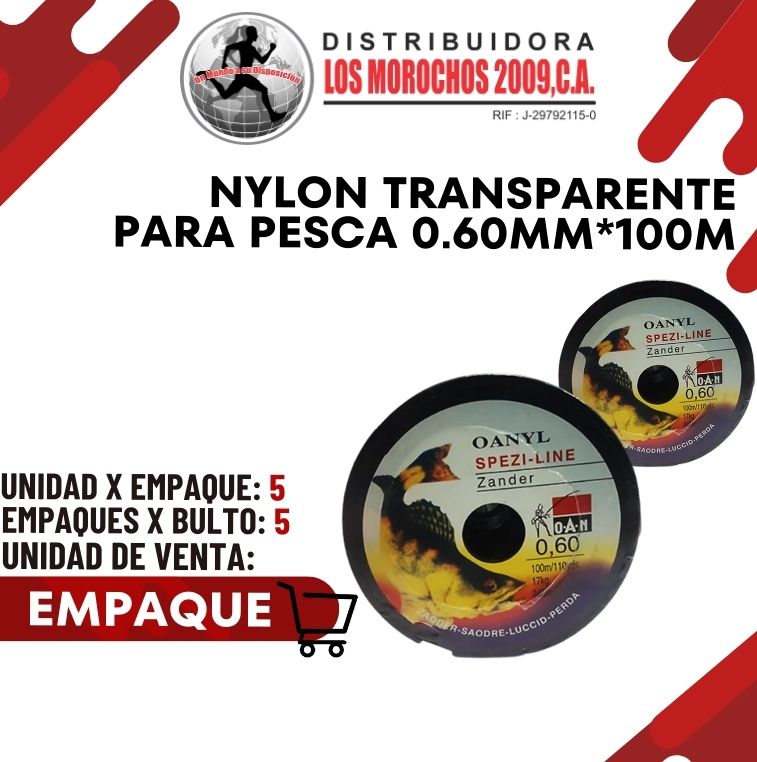 NYLON TRANSP. 0.60mm*100m 5X1 (NYL-T06)